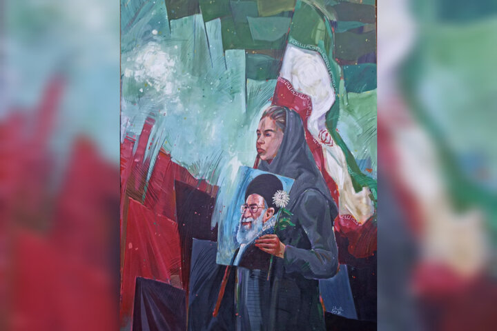 علی بحرینی، نقاشی راه روشن، رونمایی تابلو، وداع با رهبر شهید، کارگاه نقاشی امام شهید، بنیاد فرهنگی روایت فتح، هنرمندان نقاش، انجمن هنرهای تجسمی انقلاب